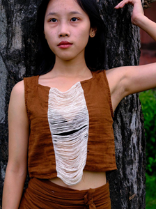 Handmade Brown Cotton Crop <b>Top</b> Sleeveless Summer Vest Boho Macrame Fringe Blouse Ethnic <b>Festival</b> <b>Top</b> Hippie Style Crop <b>Tops</b> - Product Image 6