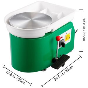 Máquina de Torno de Cerámica Eléctrica de 350W y 28cm con Bandeja para Herramientas de Arcilla DIY, Patas Ajustables y Pedal de Palanca para Cerámica y Esmaltado - Product Image 4