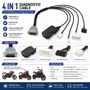 Escáner de Diagnóstico para Automóviles 4 en 1 |   Analizador de Diagnóstico de Motor OBD2 |   Cable USB y adaptador multiconector |   Funciona con batería de 12-24V - Product Image 3