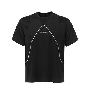 เสื้อยืดแขนสั้นสีดำสำหรับผู้ชาย พิมพ์ลาย 'Shine Your Light' ด้านหน้าและด้านหลัง ผ้าโพลีเอสเตอร์/คอตตอนผสม 180 กรัม แห้งเร็ว คอทรงโอ แบบถัก - Product Image 3