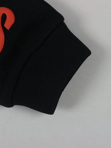<b>Black</b> <b>Women's</b> Winter <b>Fleece</b> Hoodie with Embroidery Design Polyester/Cotton Blend Waterproof & Quick Dry Streetwear Style - Product Image 5