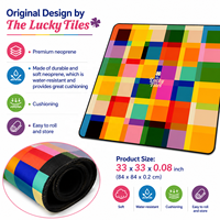 Tapis de Mahjong Original Color Block 33'' en Néoprène Premium Résistant à l'Eau Pliable Personnalisable OEM Cadeau Soirée Jeux Poker