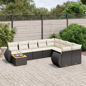 Conjunto de Sofás de Jardín en Negro y Blanco Crema para Muebles de Patio - Product Image 1