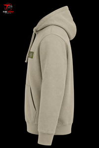 Sudadera con Capucha para Hombre, Resistente al Ácido, para Invierno, Caza, Color Caqui, con Diseño Gráfico de Barra de Camuflaje en el Centro - Product Image 4