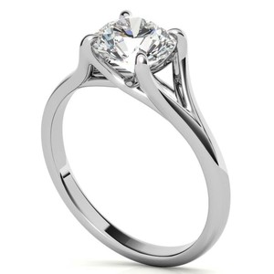 Anillo de Moissanita de Corte Redondo, Plata de Ley 925, Chapado en Oro Blanco, Anillo de Compromiso Clásico de Lujo, Anillo de Promesa Nupcial - Product Image 3