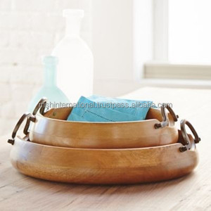 Bandeja de madera para servir cocina fruta comida desayuno bandeja de madera para Hotel restaurante bandeja de madera para servir proveedor al por mayor - Product Image 3