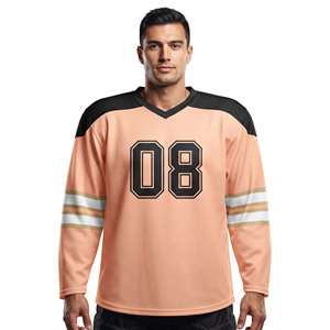 Maillot de hockey sur glace personnalisé en mesh pour hommes, maillot de hockey sur glace 100% polyester en mesh pour hommes, maillots de hockey sur glace à col en V pour hommes - Product Image 1