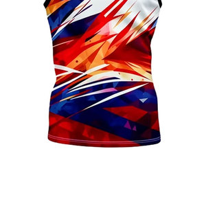 Débardeur de fitness pour homme, coupe musclée, sans manches, avec logo personnalisé, col contrastant, rayé, pour musculation et sport - Product Image 4