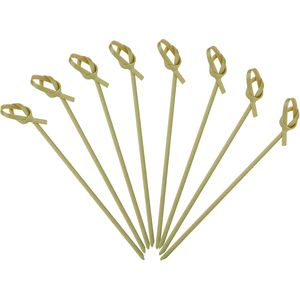 Premium 200 Pcs Bamboo Knot Cocktail Picks 4.7 Inch Long Fancy <b>Toothpicks</b> for Appetizers Party Food Fruit Drinks Garnish Skewer - Product Image 1
