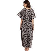 Baju Tidur Kaftan Katun/Ukuran Bebas/Cetak Batik/Tali Serut/Baju Tidur/Pakaian Tidur/Panjang Penuh