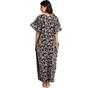 Cotton Kaftan Nighty/Free Size/Batik Print/Drawstring/Nightdress/Nightwear/Full Length - Product Image 3