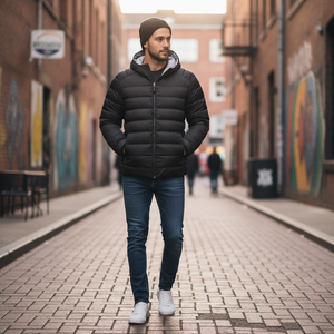 Men's Premium Lightweight Hooded Puffer <b>Jacket</b>, Water-Resistant Quilted <b>Winter</b> Down Coat for Outdoor Sports and Casual Wear - Product Image 3