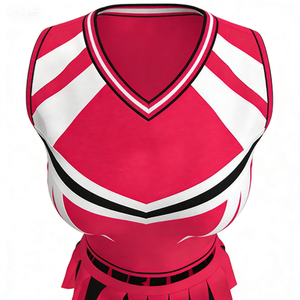 Ensemble d'uniformes de cheerleading pour filles et adultes, en laine/soie teinte en pièce, respirant, élastique, de haute qualité, 280g, avec impression par transfert thermique - Product Image 4