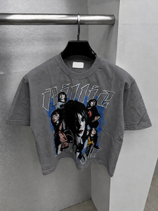 2026 Women's Oversized <b>Cropped</b> Graphic T Shirt Vintage Streetwear Cotton Boxy Tee Custom Printed Casual Fashion <b>Top</b> - Product Image 5