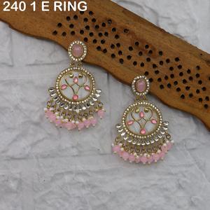 Fashionable Wedding <b>Earrings</b> Ethnic Gold Plated Round Hollow Pearl BeadsTrendding <b>Diamond</b> <b>Earrings</b> Jewellery - Product Image 3