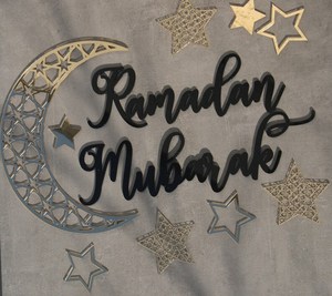 <b>Ramadan</b> <b>Mubarak</b> Metal Crescent Moon Star Wall Decor Hanging Ornament for Home Living Room - Product Image 6