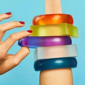 Elegant Transparent <b>Resin</b> Bangles For Women Stylish Wear Handmade <b>Resin</b> Jewelry Bangles For Women Party Fashion - Product Image 1