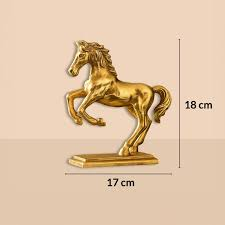 Escultura Decorativa de Caballo Corriendo Dorado, Figura Decorativa para Mesa, Hogar, Oficina, Sala de Estar y Decoración de Interiores de Lujo - Product Image 3