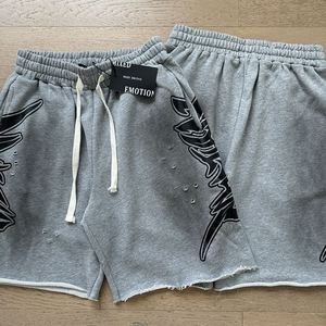 Shorts en coton pour hommes en gros, de marque de créateur, avec imprimé diamant tendance et tie-dye, collection Mixed Emotion - Product Image 4