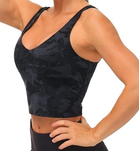 High Quality Women Racerback Permanent <b>Cup</b> Pad Running High Impact Support Yoga Workout Fitness <b>Bras</b> Tank Crop Top Sports <b>Bra</b> - Product Image 4