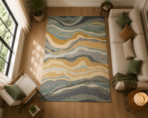 Alfombra Moderna de Lujo, Impresa en 3D, Hecha a Mano, de Pelo Cortado, Gruesa y Personalizable, de Lana de Nueva Zelanda/Seda Botánica/Seda de Bambú, Impermeable y Resistente a las Manchas - Product Image 2
