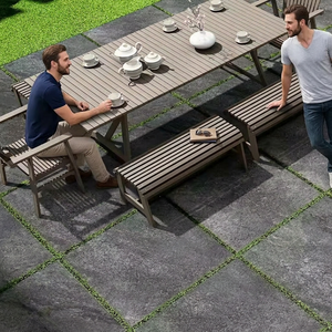 600x900mm R11 Surface Hammer Stone Nero Glazed 20mm Thick Porcelain Outdoor Tiles Heavy Duty Garage <b>Floor</b> Pavers - Product Image 2