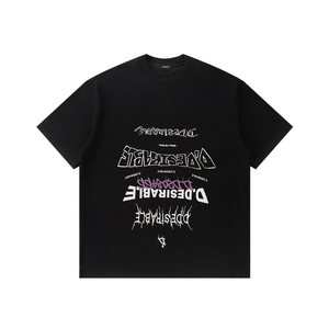 เสื้อยืดวินเทจฤดูร้อนใหม่สำหรับผู้ชาย ทรงหลวม พิมพ์ลายแบบวอช แขนสั้น โอเวอร์ไซส์ ผ้าฝ้าย 100% สไตล์สตรีทแฟชั่น - Product Image 2