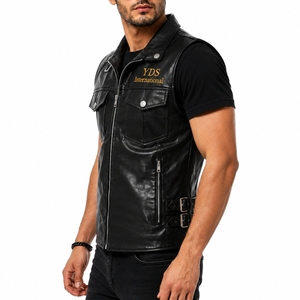 Custom Men's Genuine Leather Casual Biker <b>Vest</b> Breathable Comfort Fit Custom Made Durable Design Premium Quality - Product Image 3