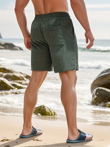 Men's Casual Shorts Slim Fi Polyester, <b>Machine</b> Washable,No-<b>Stretch</b> Fabric for Comfort - Product Image 4