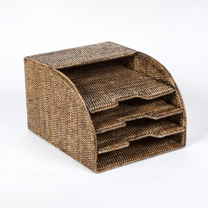 Organiseurs de table, panier à dossiers en rotin, porte-brochures, porte-revues, prix compétitif, accessoires de bureau - Product Image 2