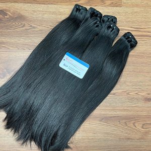 Produit phare : Extensions de cheveux Remy vietnamiens 100 % naturels, lisses, de qualité supérieure, couleur noire, sans nœuds, cheveux humains bruts soyeux - Product Image 5