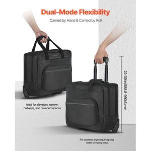 Borsa Trolley per Laptop da 15.6 Pollici con Manico Telescopico, Borsa per Computer con Ruote, Borse e Custodie per Affari - Product Image 5