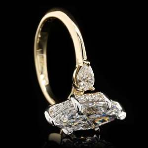 OEM ODM Jewelry Manufacturer Sterling 925 Silver Lab Grown Diamond Marquise Three Stone Ring Vintage Halo Dropshipping Retailers - Product Image 6