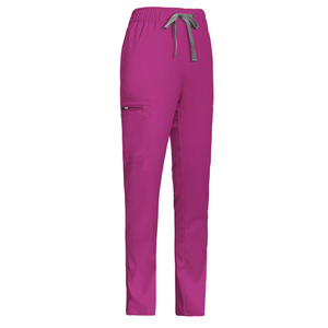 Pantalon de travail médical uni de haute qualité, coupe droite, taille élastique, grande taille, multi-poches, tricoté, pour salon de beauté - Product Image 4