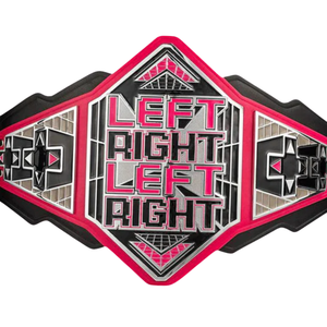Left Right Championship Belt Customizable High Quality Pink & <b>Black</b> Sports Belt Personalized Title Belt Collector's Edition - Product Image 2