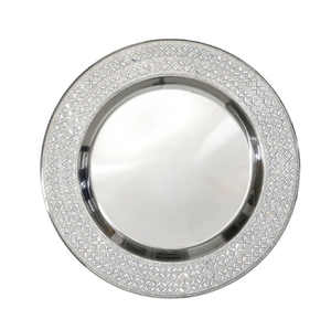 Assiette de service ronde en céramique, design minimaliste noir uni, vaisselle - Product Image 6