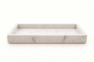 Bandeja de Almacenamiento Rectangular de Diseño Minimalista con Aspecto de Mármol Blanco para Uso en la Encimera del Baño - Product Image 5