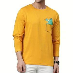 Camiseta de manga larga para hombre, de secado rápido, alta calidad, con logo personalizado, corte regular, 100% algodón, informal, ecológica. - Product Image 1