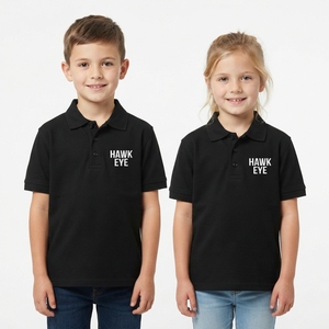 Polo unisexe pour enfants de haute qualité, manches courtes, col rabattu, haut décontracté, coton respirant, logo sur le devant, couleur et taille personnalisables - Product Image 5