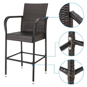 Silla de barra alta degradada marrón, 2 uds. - Product Image 6