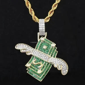 Bold Hip Hop Jewelry Pendant with Handset Moissanite Diamonds in 925 Silver - Product Image 1