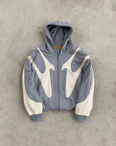 Sudadera con capucha con cremallera, nueva, informal, deportiva, estilo Y2K retro, holgada, cálida, 100% algodón para hombre - Product Image 4