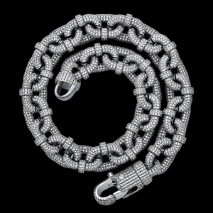 Cadena de Eslabones con Microincrustaciones de Diamantes Moissanite, Estilo Cubano, Ideal para Bodas o Fiestas, Disponible a Precio de Fábrica, Venta al Por Mayor - Product Image 3