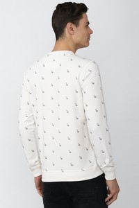 Sudadera de Cuello Redondo Blanca para Hombre, con Estampado de Patos, Corte Regular, Tejido de Algodón, Estilo Casual - Product Image 3