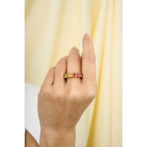 14K Solid Gold Marquise Cut Multi Sapphire Eternity Band Wedding Ring - Product Image 6