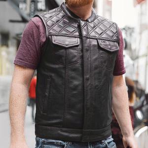 เสื้อกั๊กหนังแท้ VIBE SEWN High Street สำหรับผู้ชาย ทำมือ กันลม ระบายอากาศได้ดี เป็นมิตรกับสิ่งแวดล้อม แบบสองด้าน คอตั้ง ซิป - Product Image 2