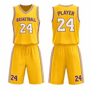Ensemble d'uniformes de basketball sur mesure OEM, grandes tailles |   Shorts en jersey légers, respirants, en tissu mesh, anti-transpiration et antibactériens - Product Image 2