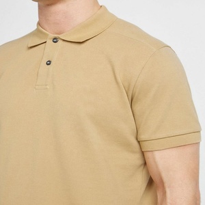 Polo de Rugby Personalizado para Hombre, Color Beige, Algodón Piqué, Manga Corta, Cuello con Botones, Color Sólido, Ropa Casual de Verano - Product Image 5