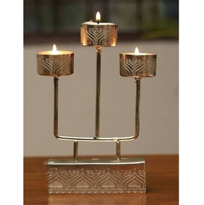 Porte-bougie suspendu en métal doré écologique, qualité supérieure, finition plaquée or, prix de gros - Product Image 4