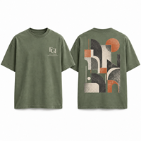 Fabricants de vêtements OEM – T-shirts surdimensionnés respirants 100 % coton 240 GSM avec motifs imprimés de marque, grammage lourd